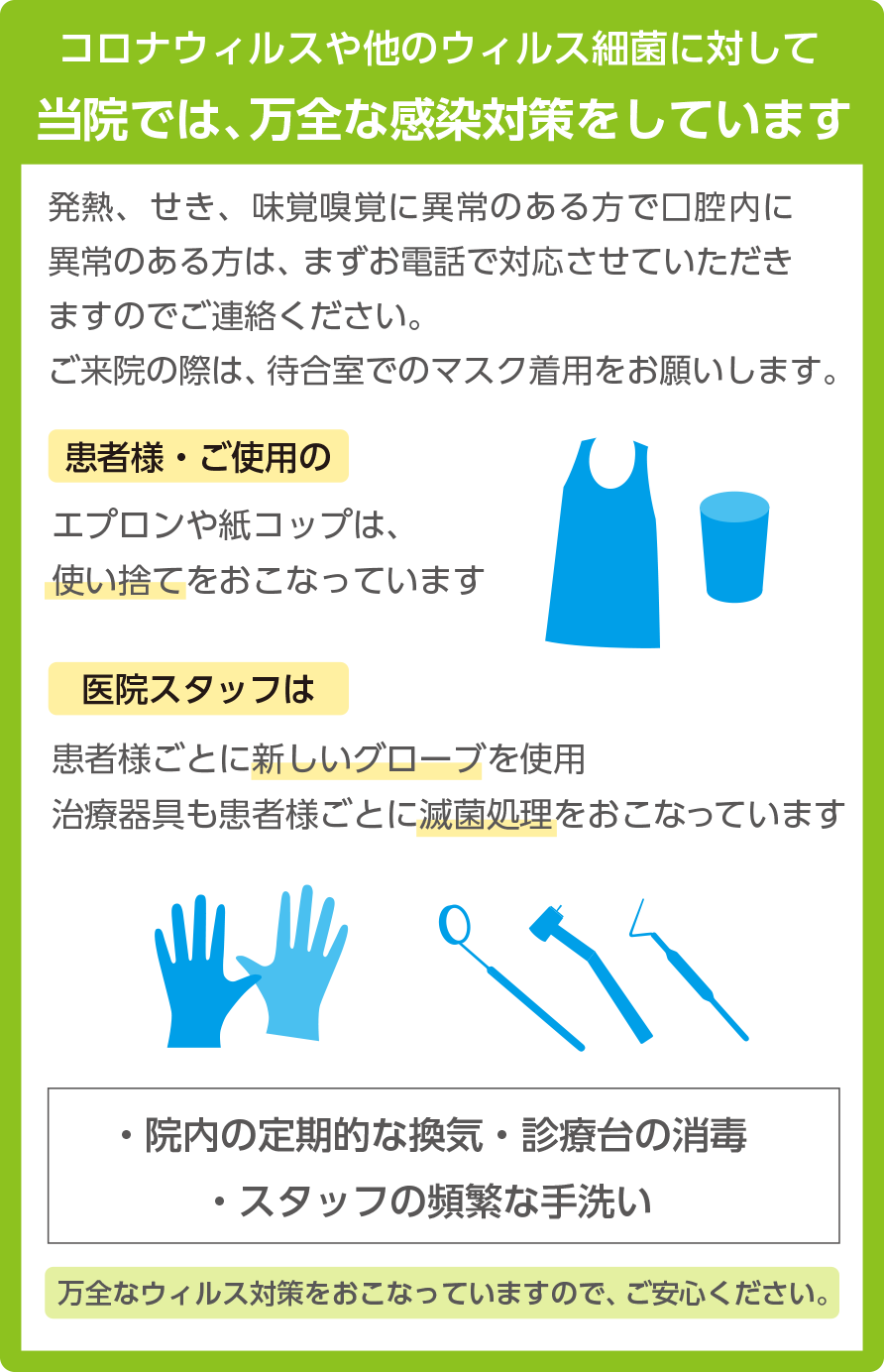 感染症対策　東住吉区の歯医者 山中歯科医院